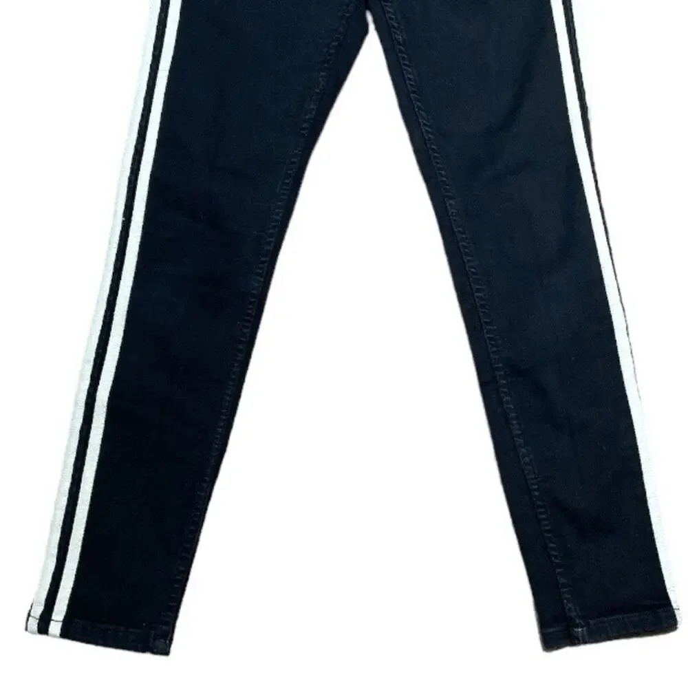 TopShop Moto Jamie Racing Stripes Skinny Jeans Black Size 26/30